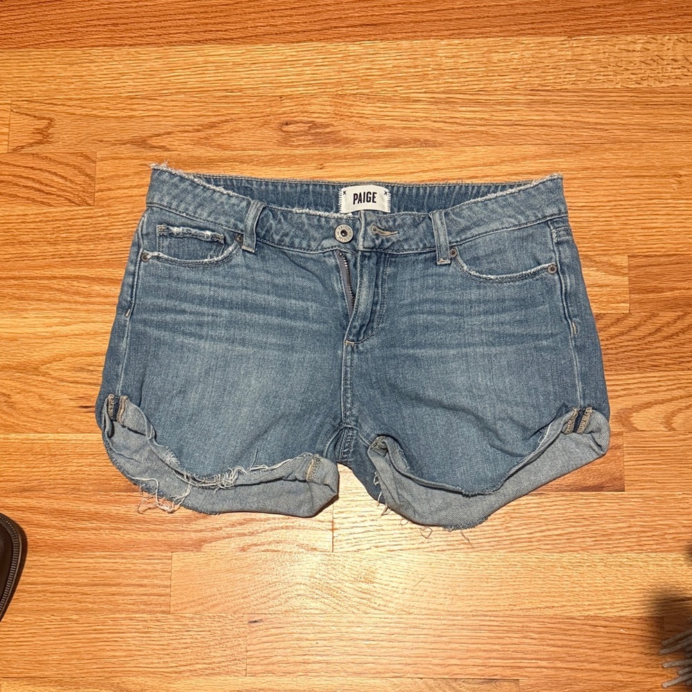 PAIGE Women's Light Blue Jean Shorts